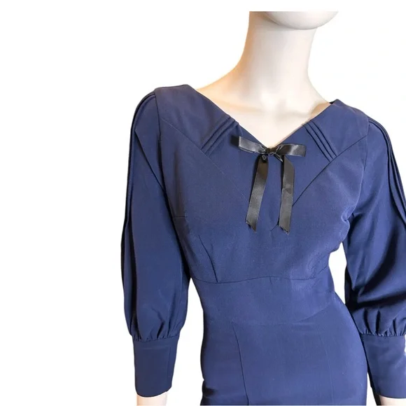 NWT Stop Staring 30s Style Navy Dress Size Small - Picture 7 of 16